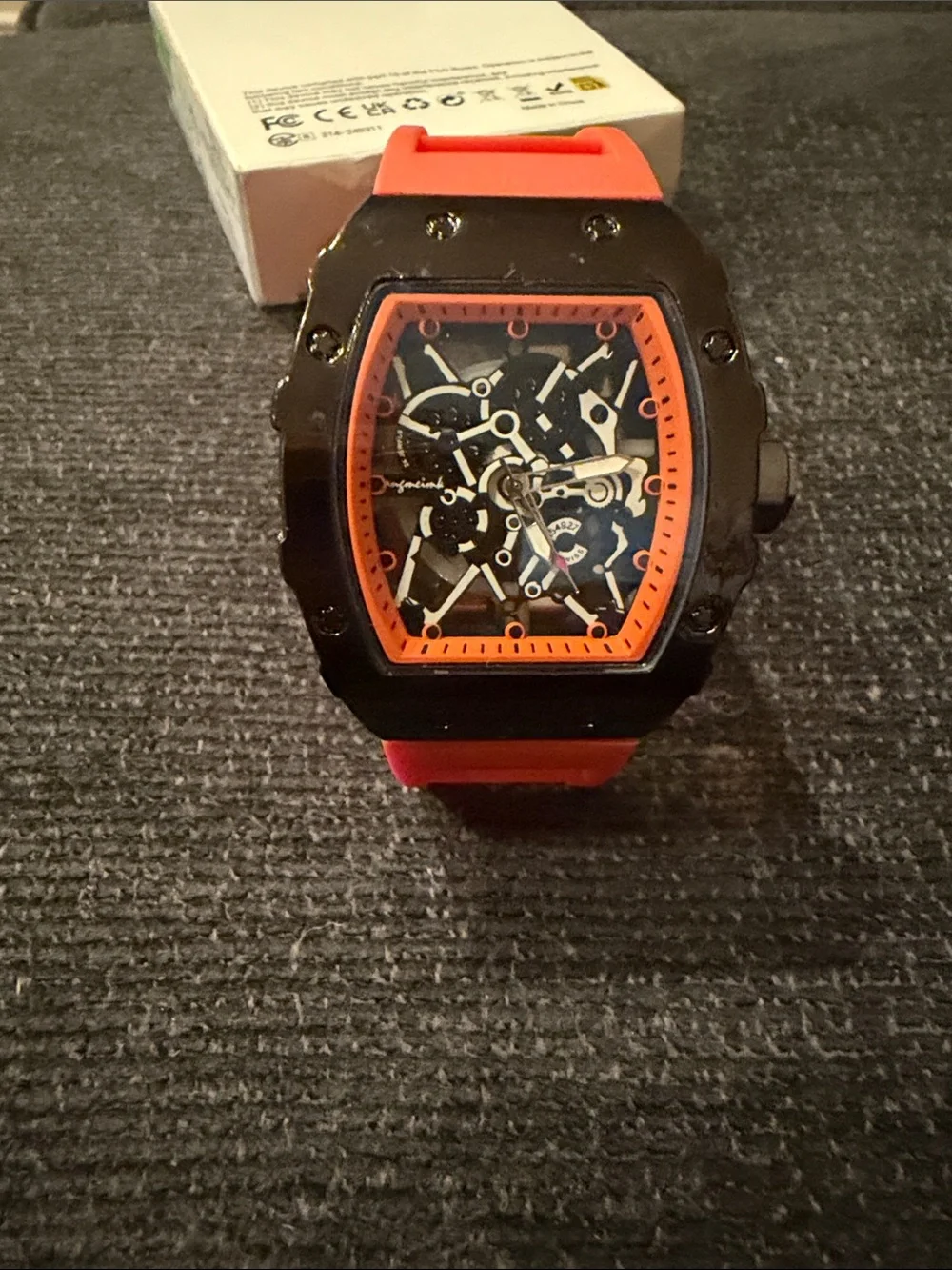 Orange Silicone Strap Sports Watch - Unbranded